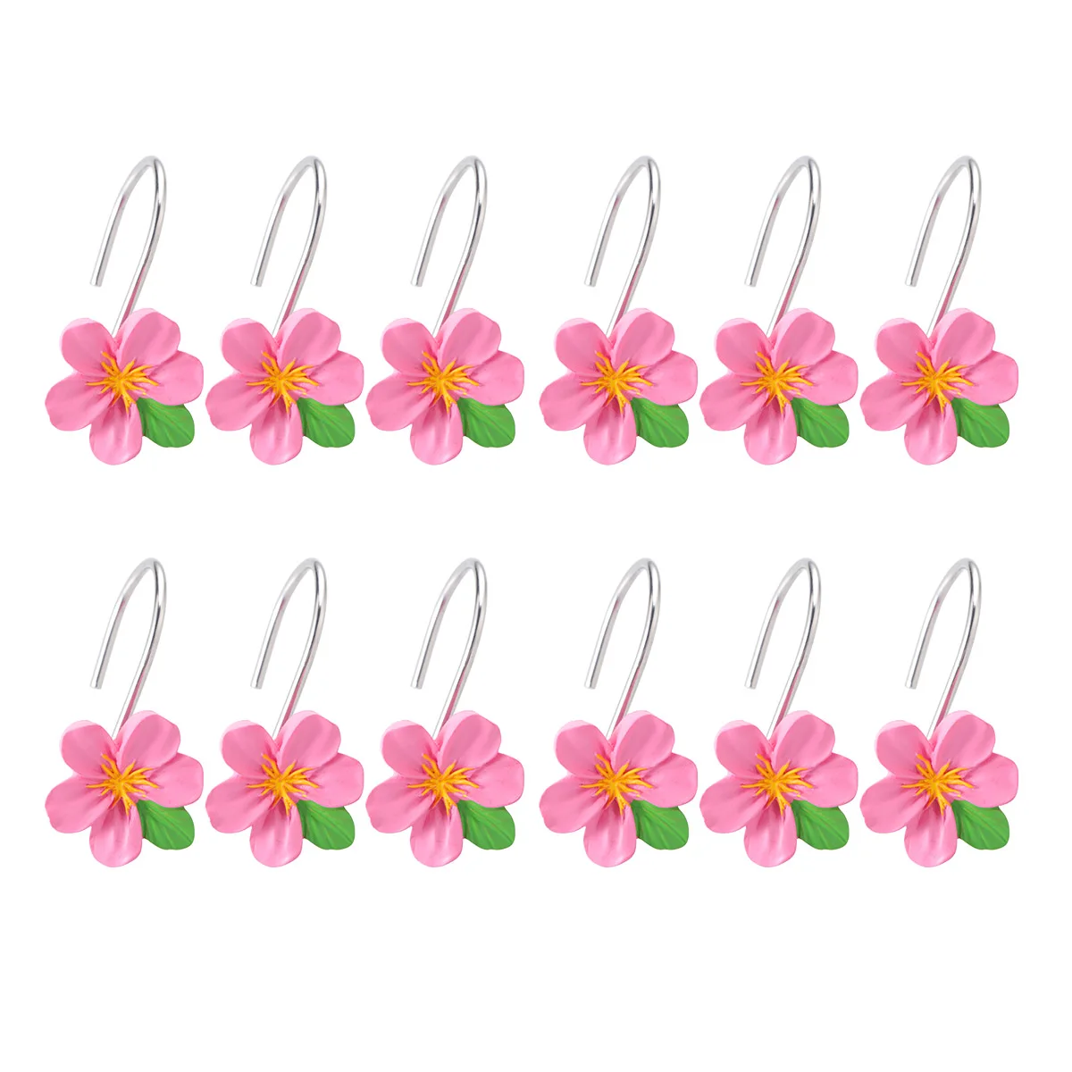 12Pcs Curtain Hooks Flower Design Resin High-Grade Wall Tieback Hook for Curtains Towels Bedroom Living Room Curtain Hanging