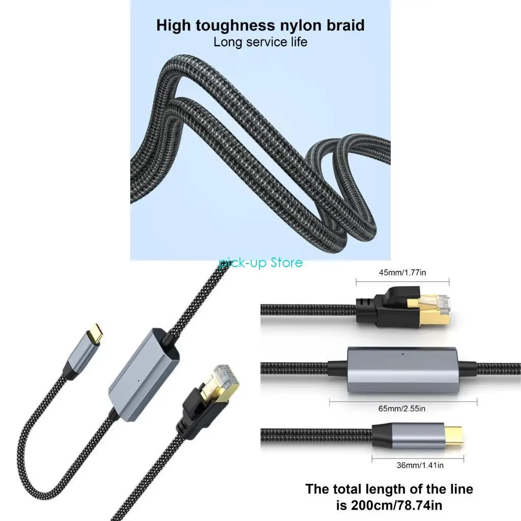 

Q5WA Type C To RJ45 Ethernet Adapter, 1000Mbps Fast Uninterrupted Internet AX Chip