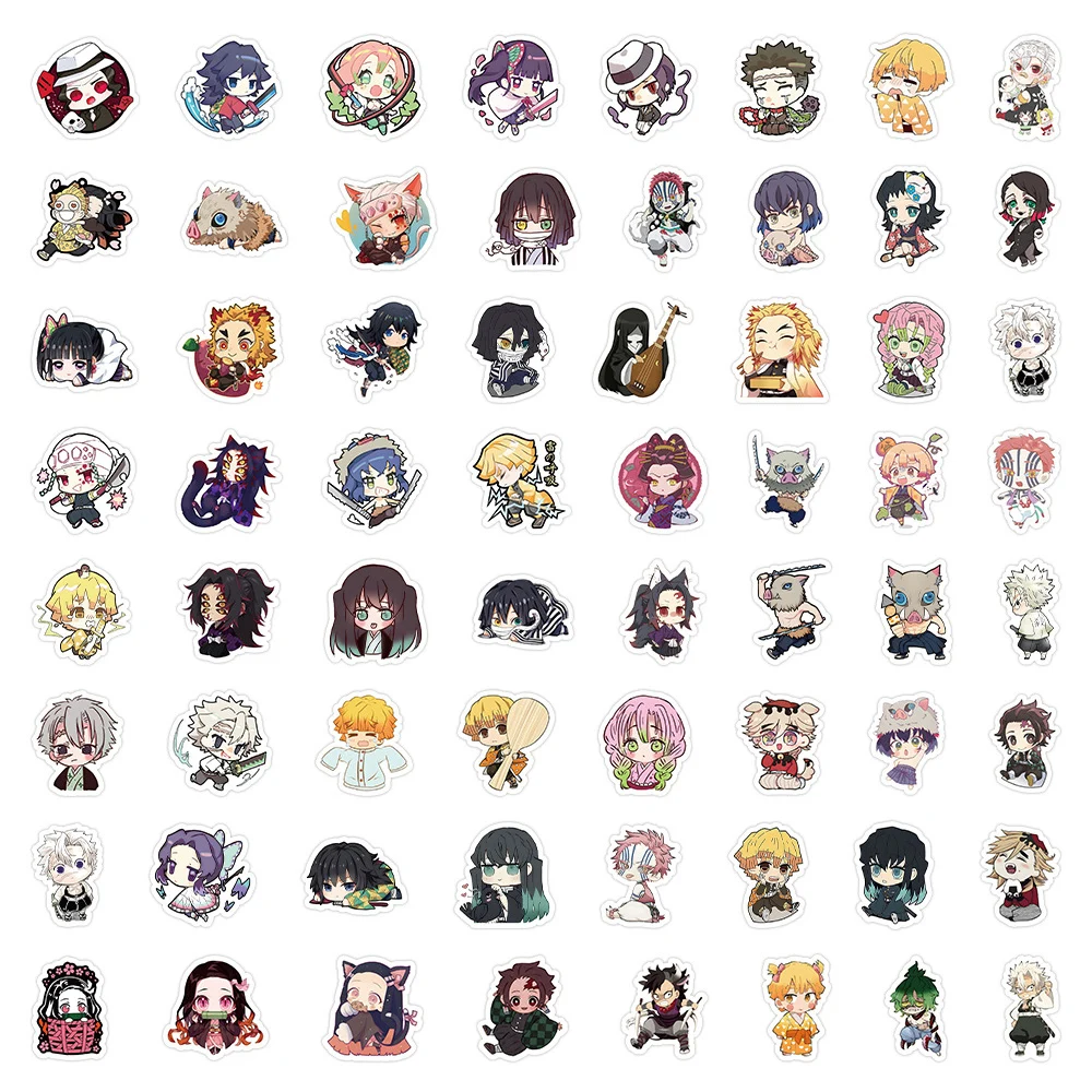 10/30/60pcs Cute Cartoon Anime Demon Slayer Anime Stickers Decoration Laptop Phone Suitcase Notebook Label Stationery Sticker