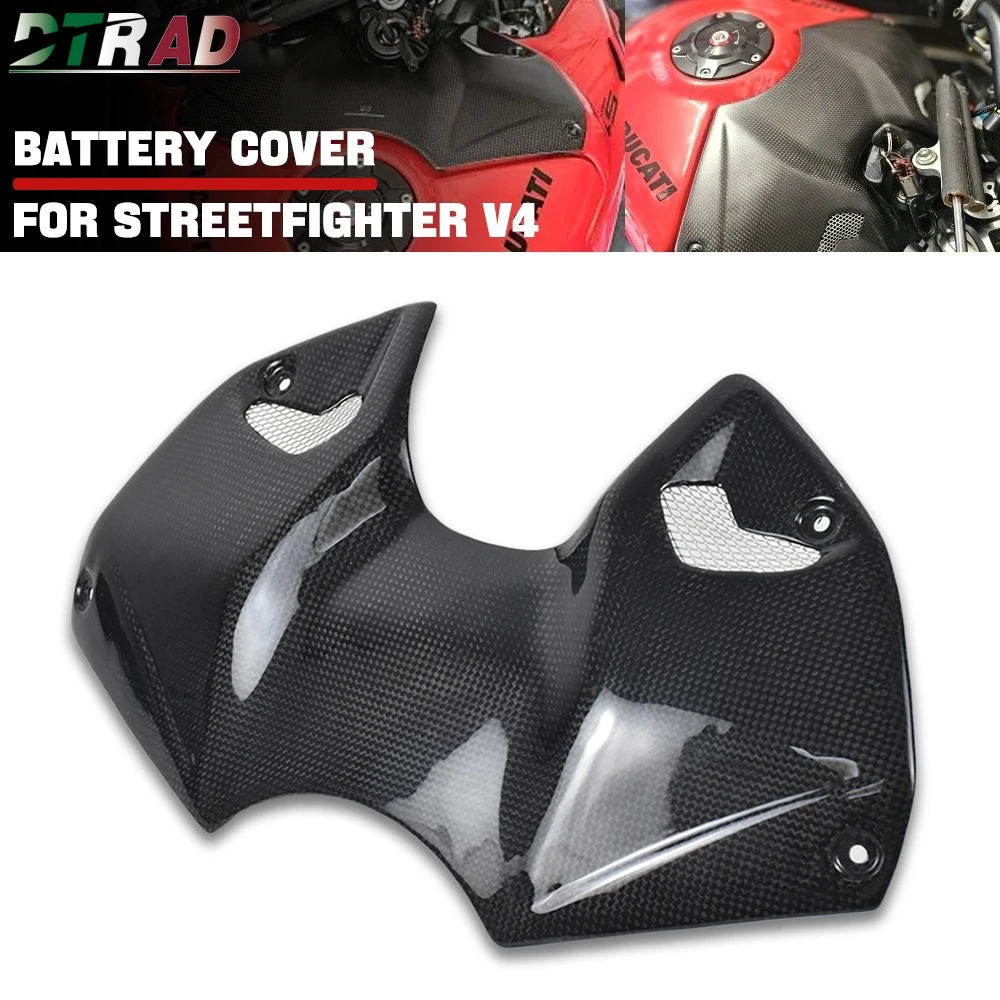 For DUCATI Streetfighter V4 V4S SP2 2023-2024 Motorcycle Carbon Fiber Battery Cover Upper Tank Cover Protection Fairings STF V4