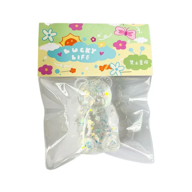 Mochi Taba мягкий милый липкий прозрачный медведь золотой порошок красочные конфеты медведь непоседающие детские игрушки украшения праздничные подарки