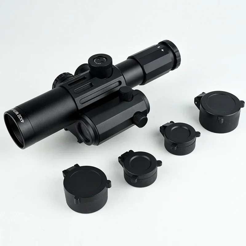 Imagem -06 - Caça Riflescope Escopo Tiro Precisão Vistas Ópticas Ponto Vermelho e Verde Combo Tático Estrutura Integrada 4x32 1x20