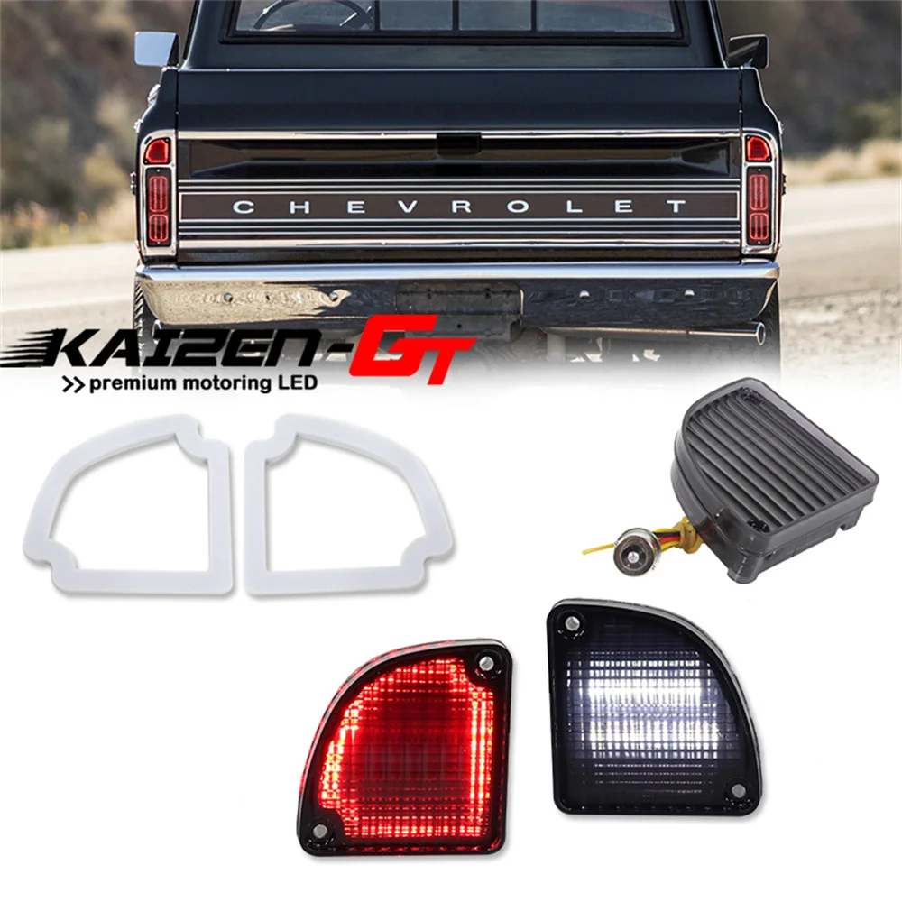 Car White LED Rear Backup Reverse Lights Red Tail Lights Rear Fog Lights For Chevy & GMC Trucks 1967 1968 1969 1970 1971 1972