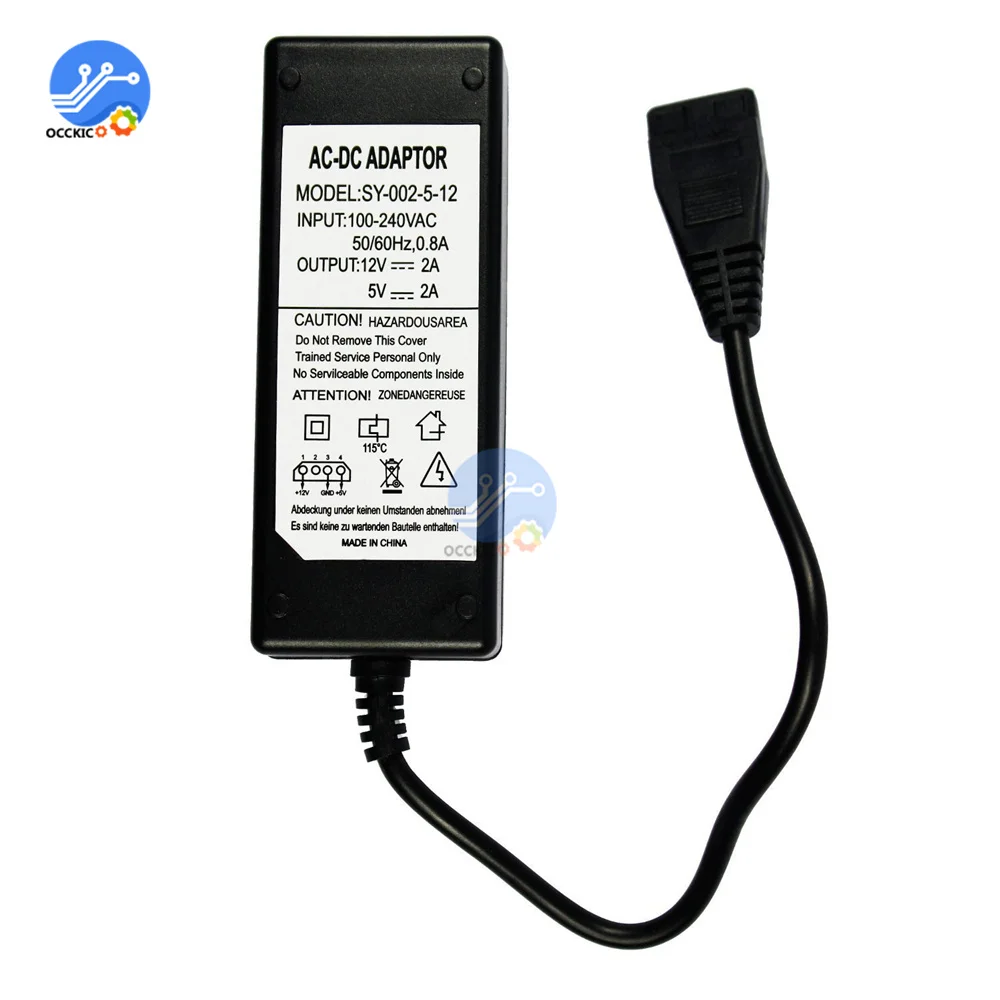 12V/5V 2.5A USB Cable to IDE/SATA Power Supply Adapter Hard Drive/HDD/CD-ROM AC DC Computer Components Accessories