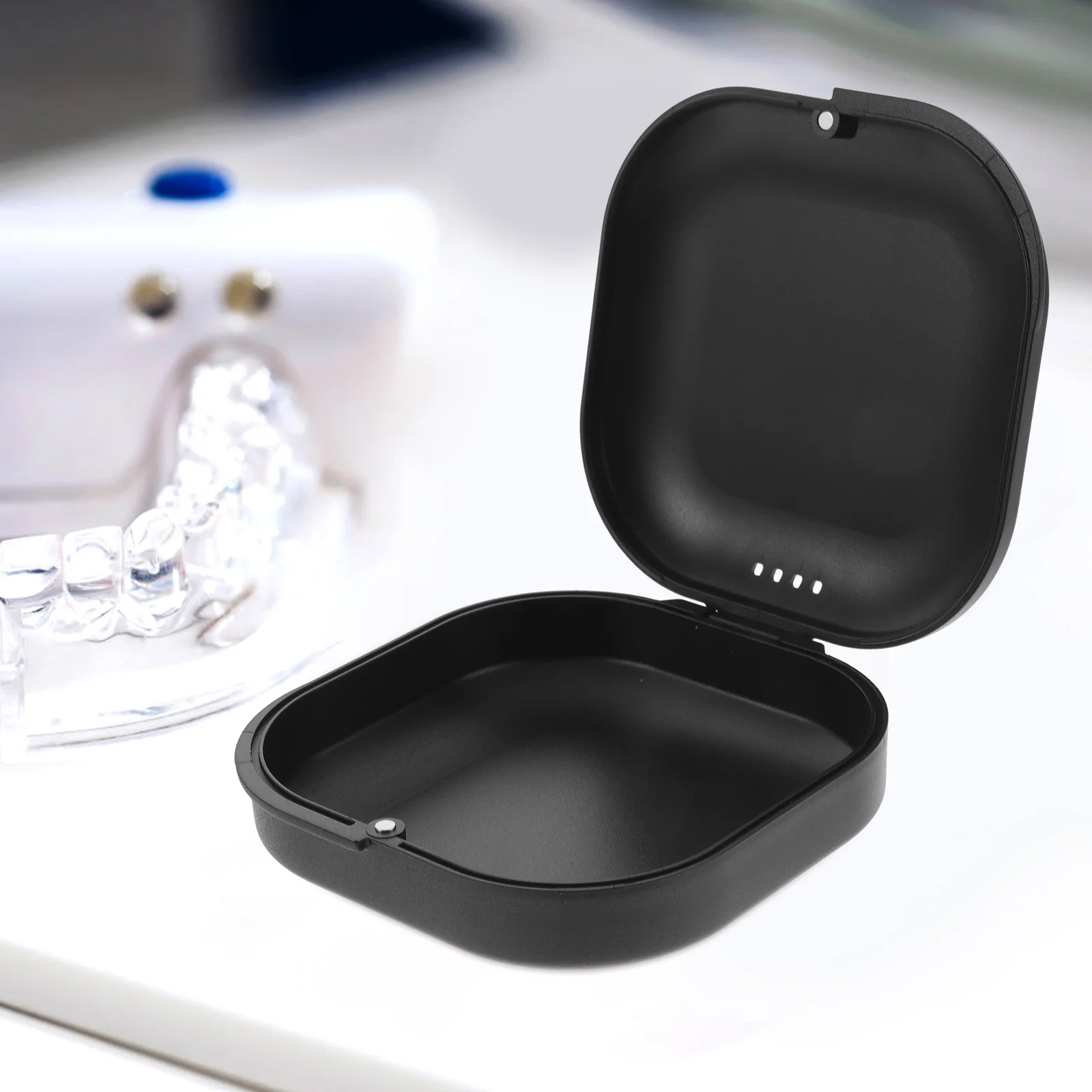 

Футляр-фиксатор с вентиляционными отверстиями Портативный ящик для хранения зубов для брекетов, протезов Дышащий фиксатор, удобный для путешествий, маленький