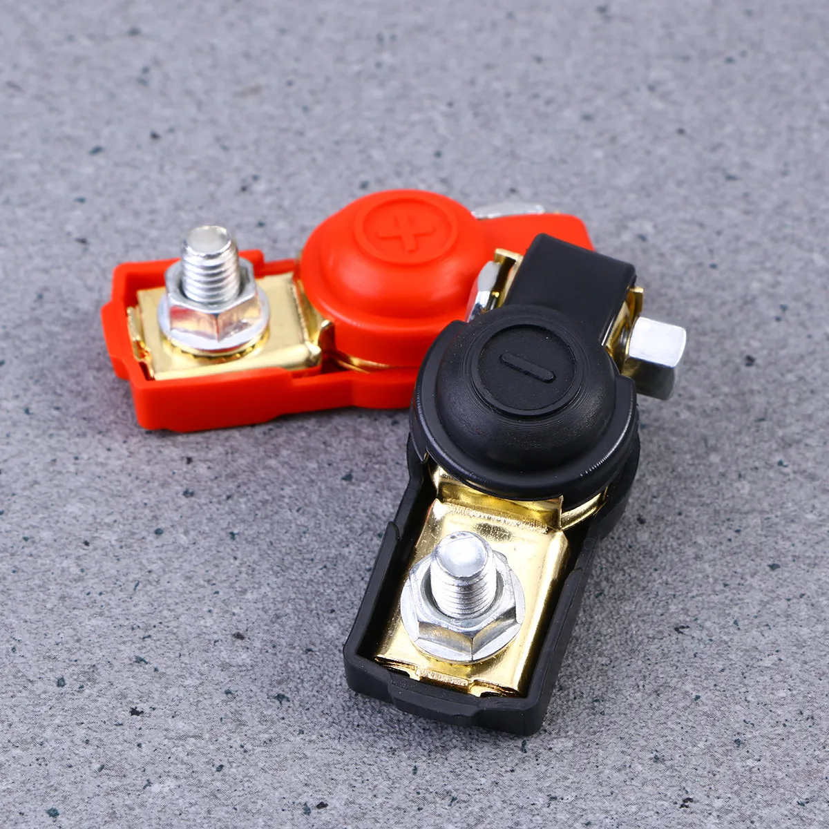 

Pair Universal Car Terminal Clamp Copper Positive Negative Lead-Free Size Adjustable Insulating Protective Covers 6V 12V