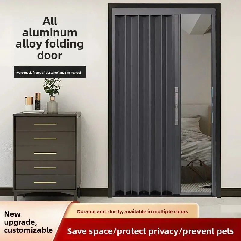 

Aluminum alloy folding sliding invisible heat insulation air conditioning room partition sliding door