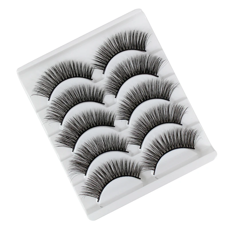 5 Pairs 3D Faux Mink Hair False Eyelashes 20-25mm Natural/Thick Long Eye Lashes Wispy Makeup Beauty Extension Tools