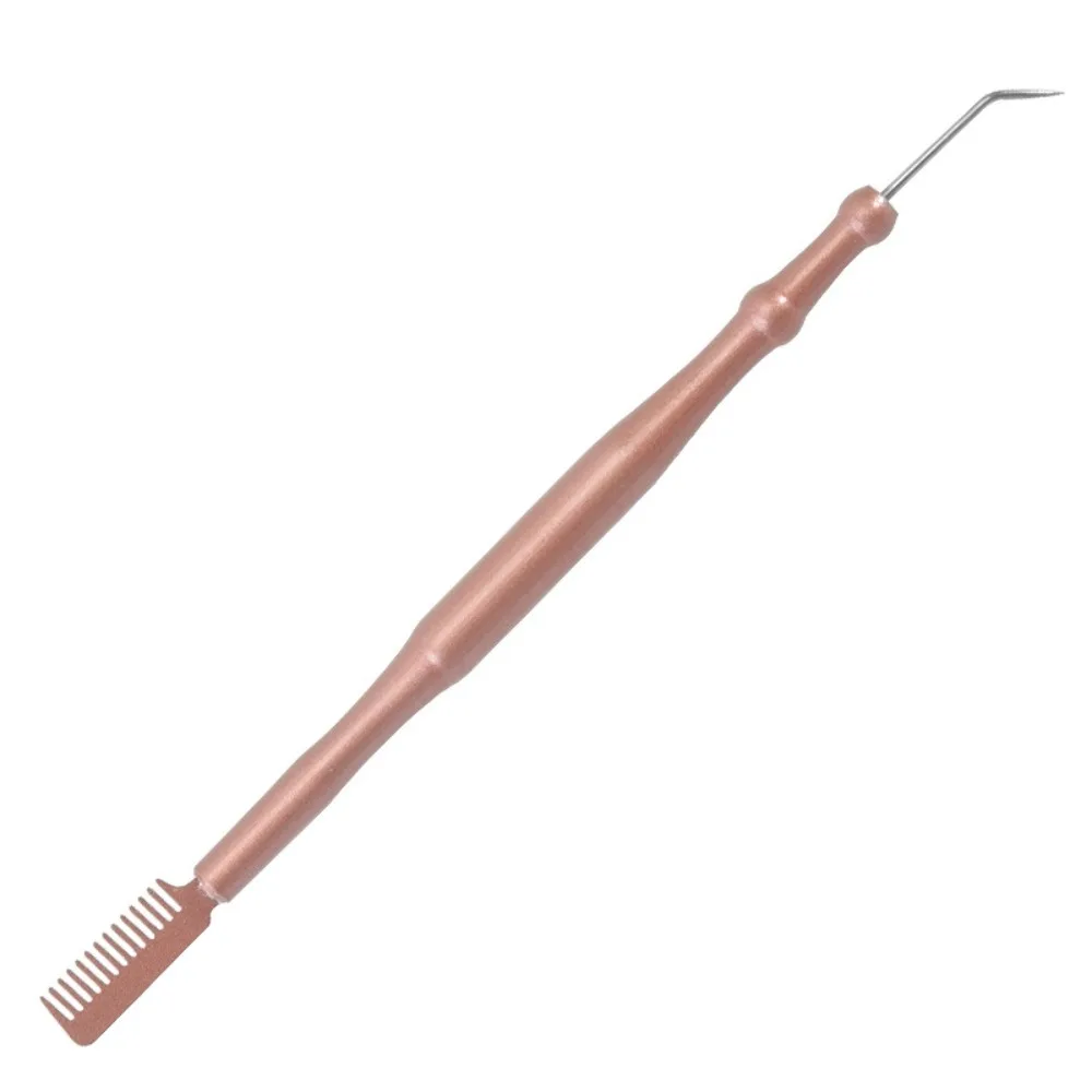 Professional Metal Eyebrow Comb Eyelash Perm Lifting Separating Eyelash Assistance Tool 2-in-1 Lash Pick Stick Cosmetic