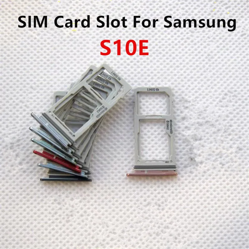 S10e SIM Card Slots For Samsung Galaxy S10E G970 Dual SIM Tray Adapters Socket Holder Replace Housing Repair Parts