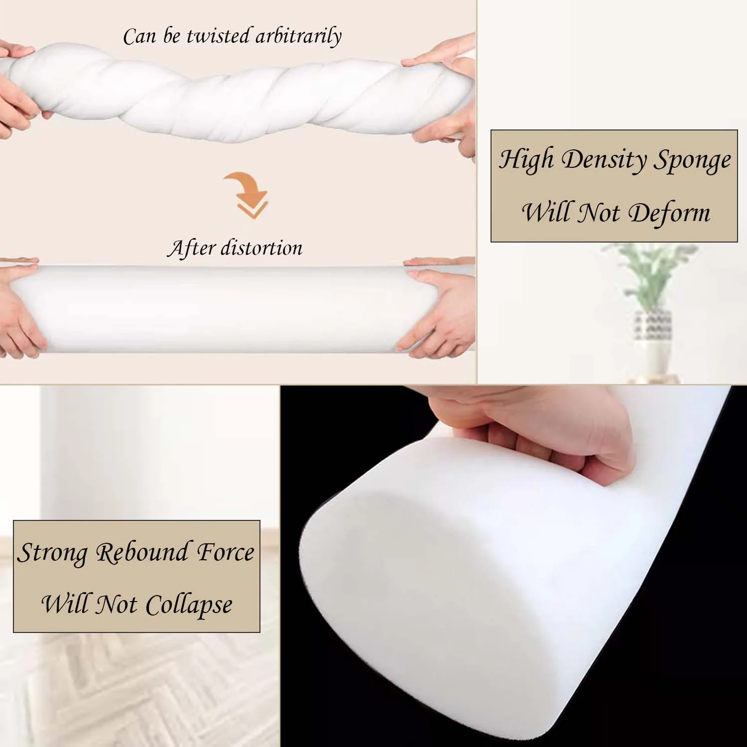 وسادة لفة إسفنجية للركبة/الساق/الرقبة، وسادة أسطوانية مستديرة للنوم على الجانب أو الخلفي غطاء تبريد قابل للإزالة