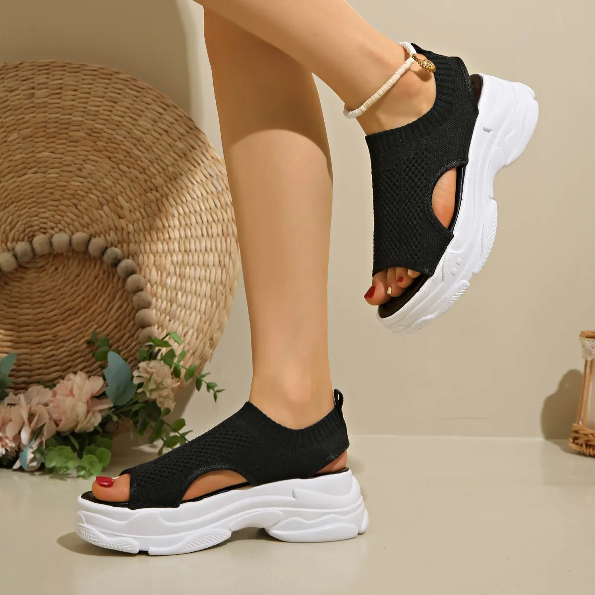 Zapatos De plataforma De talla grande 35-42 a la moda para Mujer, Zapatos De Verano para Mujer, Sandalias De diseñador 2025, Sandalias deportivas con agujeros De malla para verano