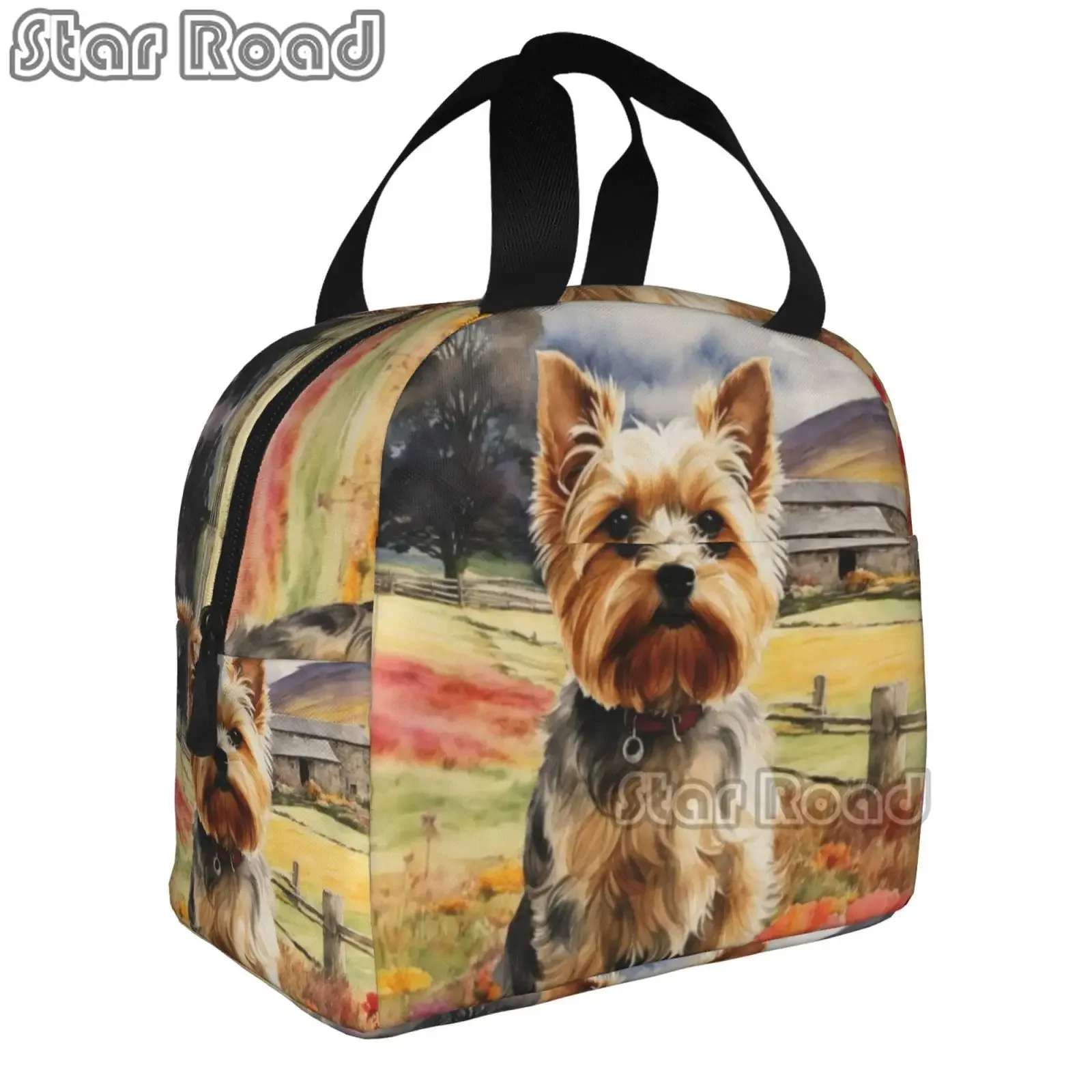 Yorkshire Terrier Lunch Bag Insulated Reusable Lunch Box Thermal Tote Bag Container Cooler Bag for Women Men Travel Picnic Work