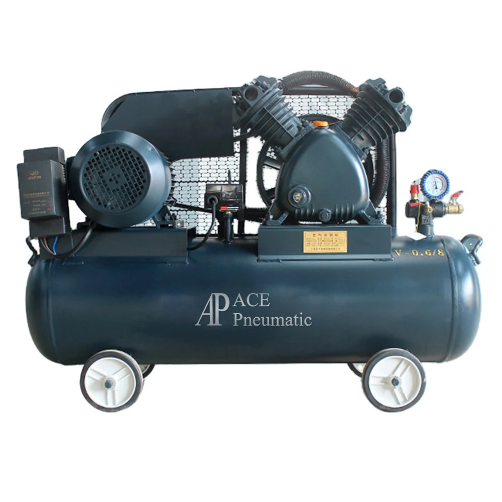 High Standard Automotive Piston Air Cooled Oil Free Air Compressor 10hp 7.5kw Portable Belt Driven Air Compressor