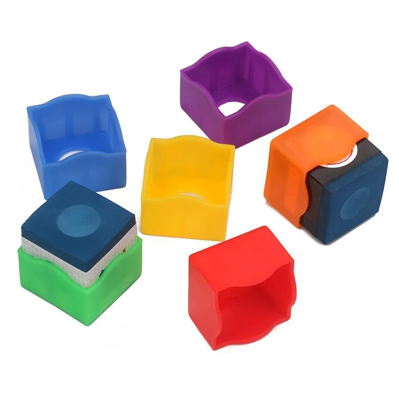 Hot Sale 10pcs Snooker Protective Covers Plastic Snooker Cue Rub Chalk Clamps Square Professional Durable Billiard Accessories
