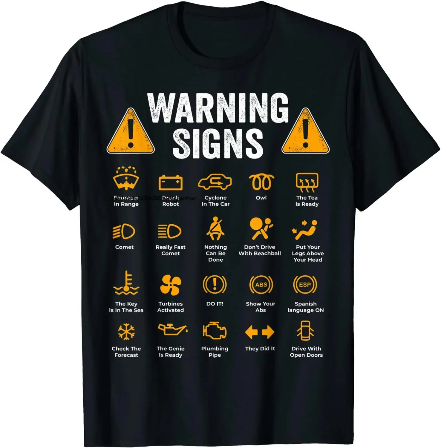 Funny Driving Warning Signs Auto Mechanic Gift Driver T-Shirt Casual Fashion Tee