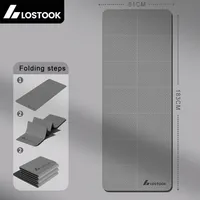 Estera de Yoga plegable de TPE de 4mm de espesor, 183x61cm, fácil almacenamiento para viajes, Yoga, Pilates, estera de suelo para ejercicio en casa