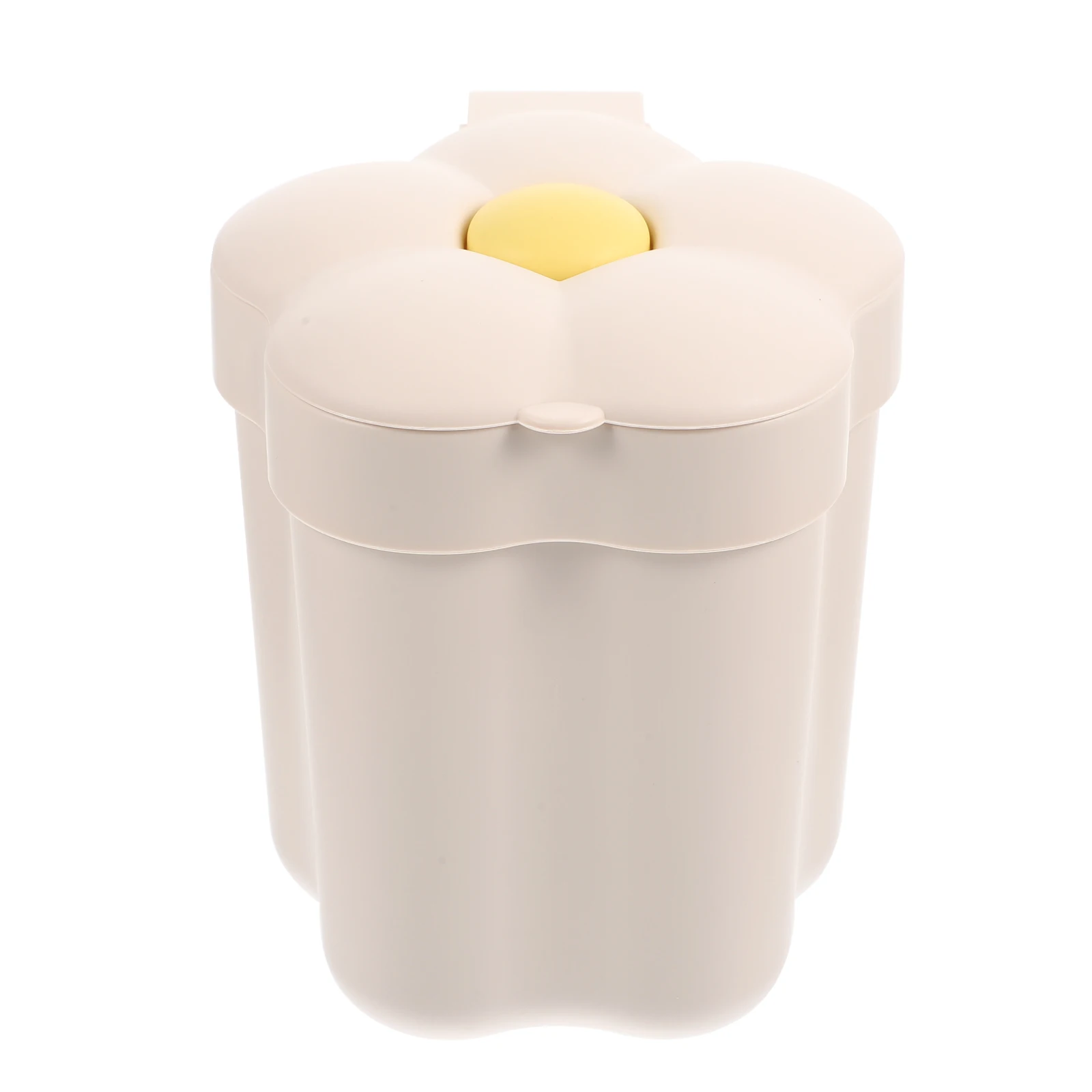 

Flower Shape Flip Lid Trash Can Small Desktop Garbage Bin Table Trash Container for Bedroom Office Kitchen Mini Wastebasket