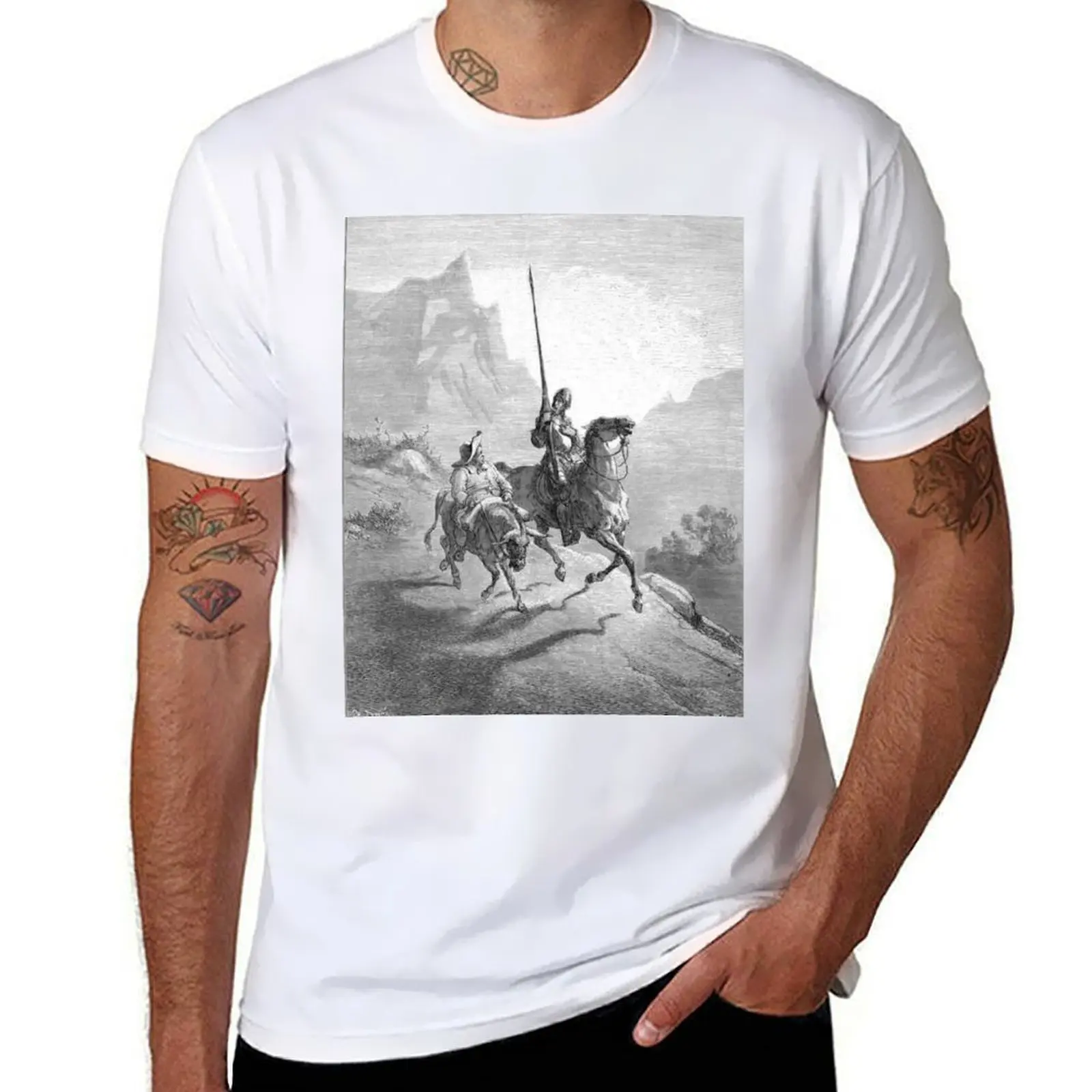 

Don Quixote And Sancho Setting Out Gustave Dore 1863 T-Shirt g man t shirts for men T-Shirt