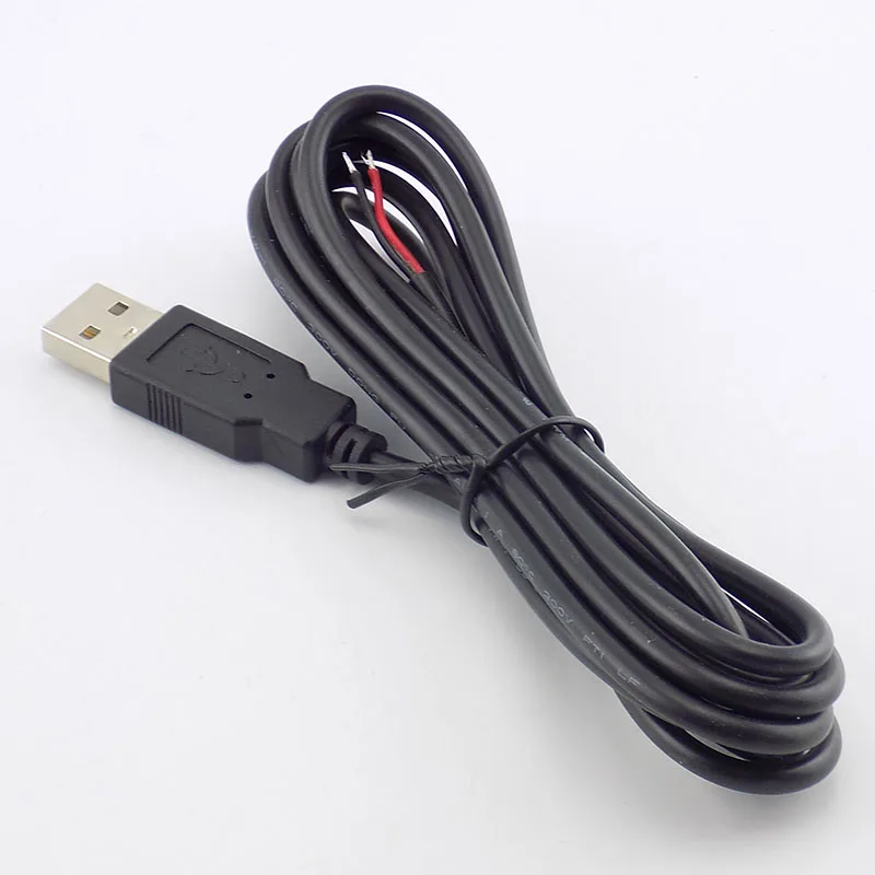 0.3/1/2M DC 5V USB 2.0 Type A Male 2 Pin Cable Power Supply Adapter Charge for Smart Devices DIY Connector Wire H10