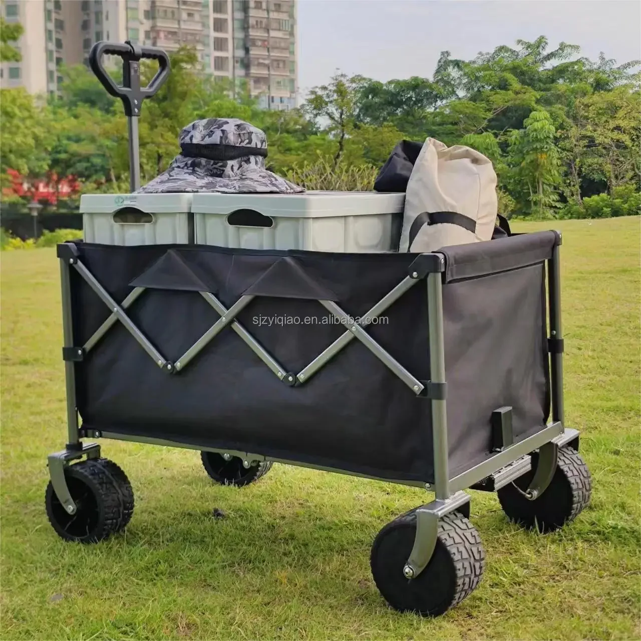 

Shopping Beach Garden Pull Trolley Collapsible Folding Outdoor Portable Utility Cart Heavy Duty Large Capacity electric Wagon