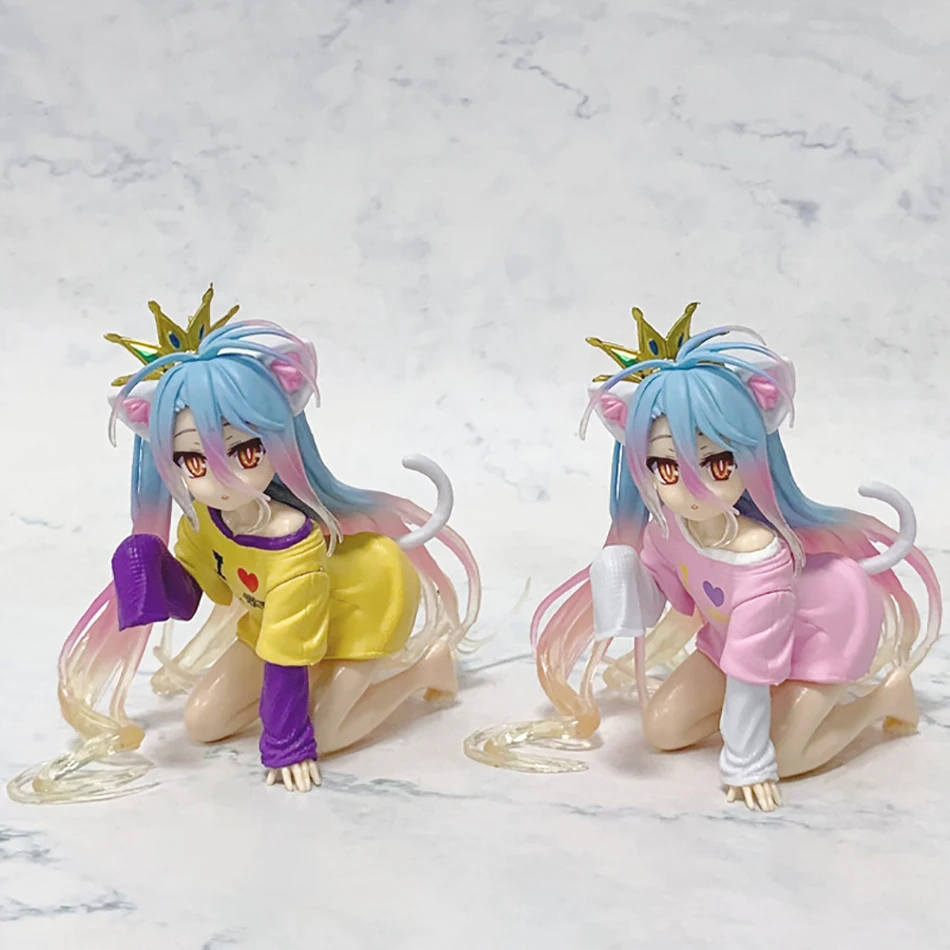 10 CM In Magazzino Orecchio di Gatto Shiro Figura Desktop Carino NO GAME NO LIFE Shiro Animazione Figure Ornamenti Collezione Modelli Giocattoli Regali