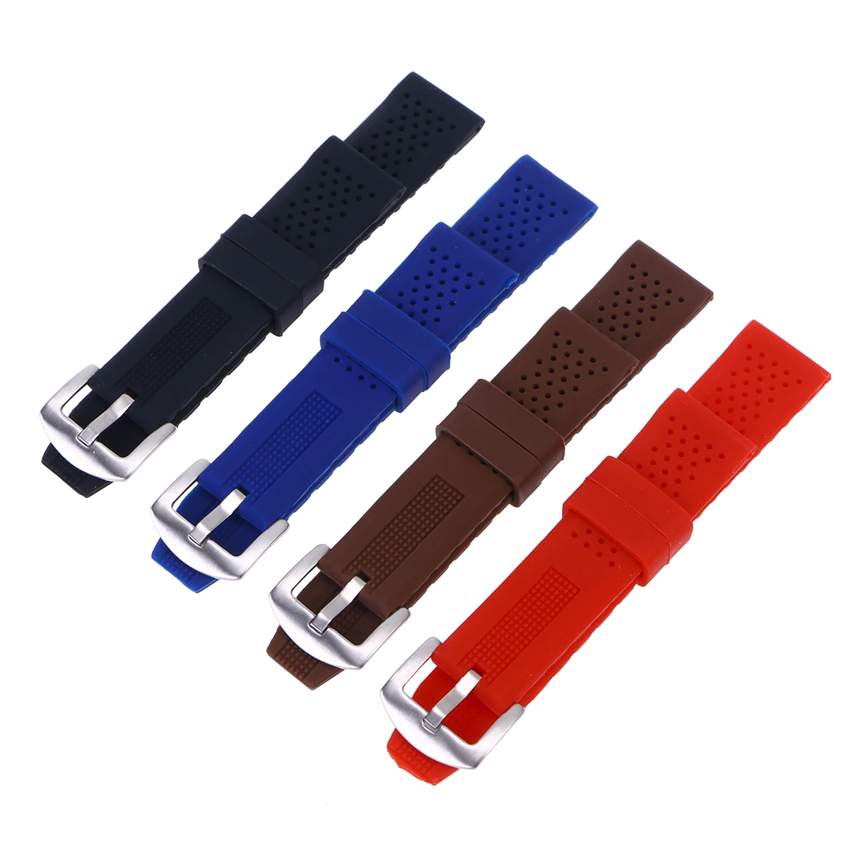 18Mm Waterproof Durable Silicone Watch Band Smooth Seamless Dustproof Oilproof For Fitness Swimming Climbing Black