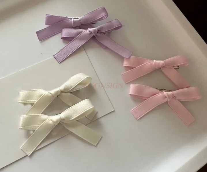 لطيف فتاة الشريط القوس دبوس الشعر منقار البط كليب الجانب دبوس الشعر #3