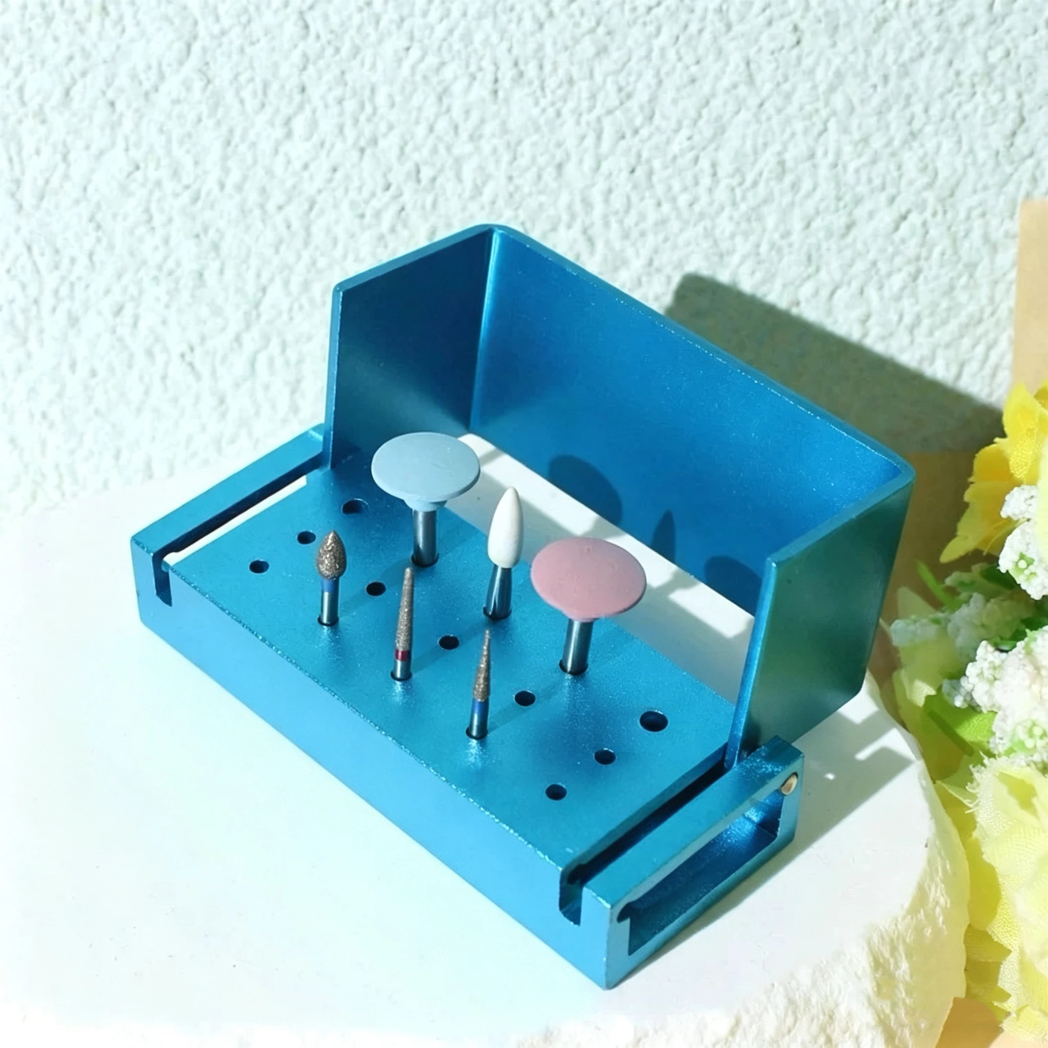 Dental Uses High-Speed and Low-Speed Drill Heads Cleaning Stands Disinfection Cabinets 15-Hole Aluminum Alloy Disinfection Stand