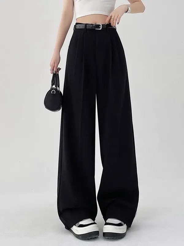 Multicolor Office High-waisted Wide-leg Suit Pants Women's 2025 Autumn Loose and Drape Casual Straight Mopping Trousers