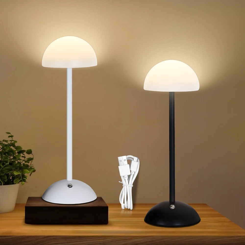 

Fully Transparent Lampshade Night Light Portable USB Rechargeable LED Desk Lamp Book Reading Lamp For Bedroom Bedside Table Lamp