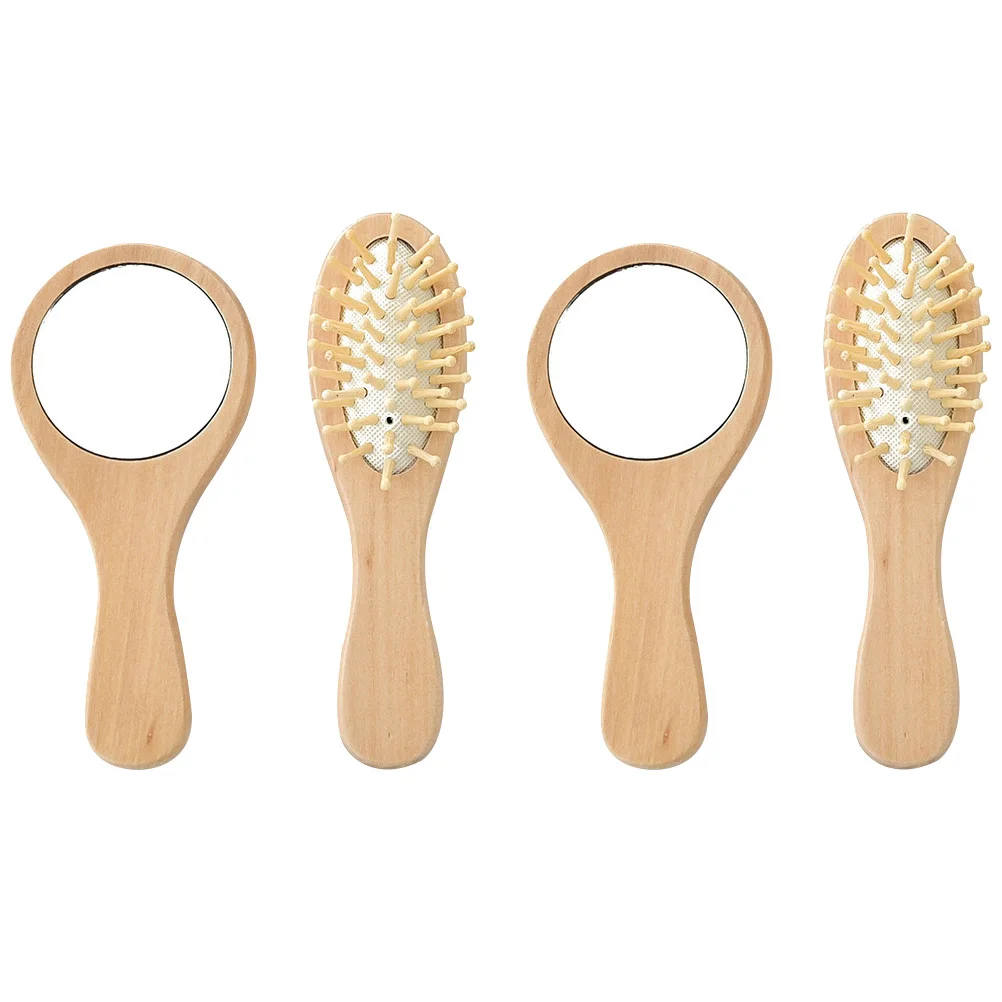 

2Sets Mirror Comb Kit Small Lightweight Mirror with Comb High Definition Reflective Surface for Women Daily Use and