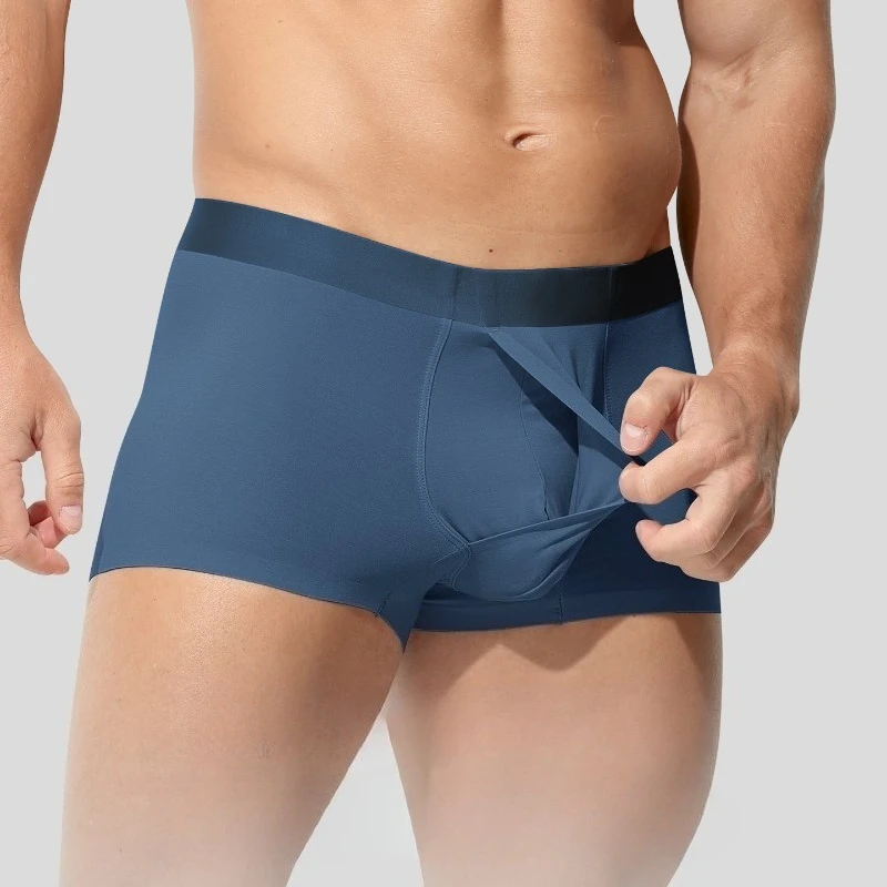 

Men Breathable Support Boxers Pouch Briefs with Open Hole Design for Daily Comfort Body Enhance Lingerie Seamless Mesh Wear