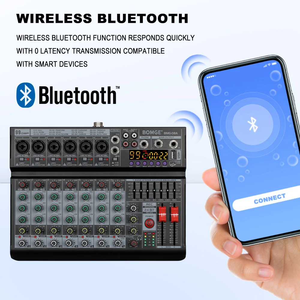 جهاز خلط صوتي BOMGE 99DSP بـ 8 - مراجعة Audio Interface وسعره