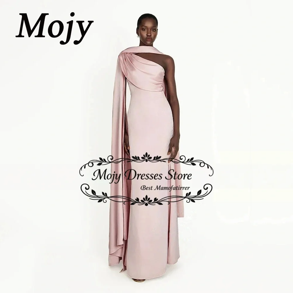 

Mojy 2026 Customized Evening Dresses Long One Shoulder Mermaid Wedding Guest Gowns Pleated Simple Formal Party Gowns