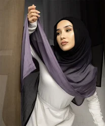 Sciarpa di scialli di Rayon di cotone sfumato Ombre tinta unita sciarpa di alta qualità di grandi dimensioni pieghettata fascia avvolgente Pashmina stola Hijab musulmano 185*90Cm