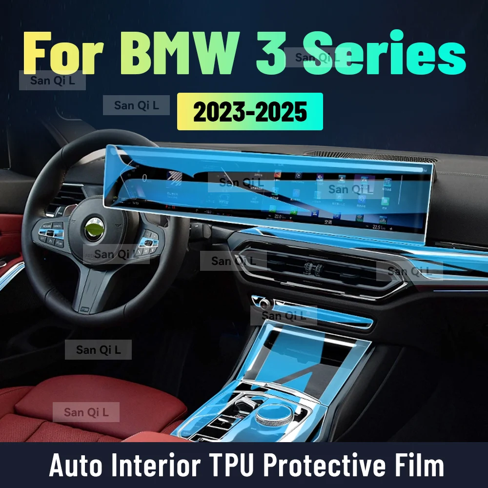 

For BMW 3 Series 2023 2024 2025 Interior Center Console Clear Protective Film TPU Car Anti Scratch Tint Accessories Refit Set