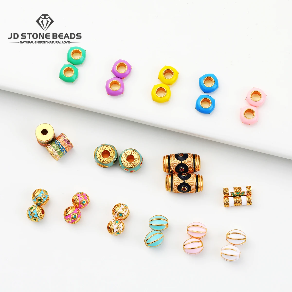 5 Pcs/lot 24K Gold Plated Copper Beads Geometric Spacer Bead Little Charm For Jewelry Making Diy Bracelet Necklacer Accessory