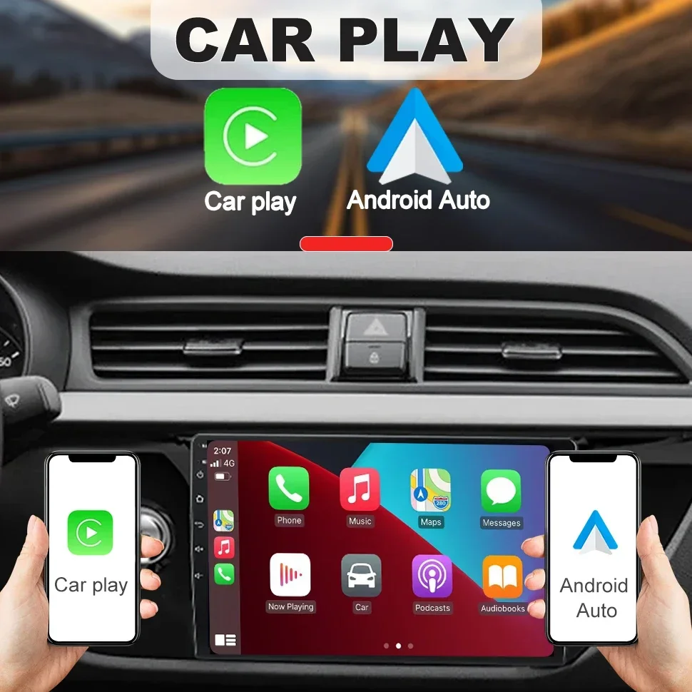 AndroidรถวิทยุสเตอริโอสําหรับKia RIO 4 2016 - 2020 Carplay BT DSP 2Din Head Unit Autoradioยานยนต์มัลติมีเดียเครื่องเสียงรถยนต์