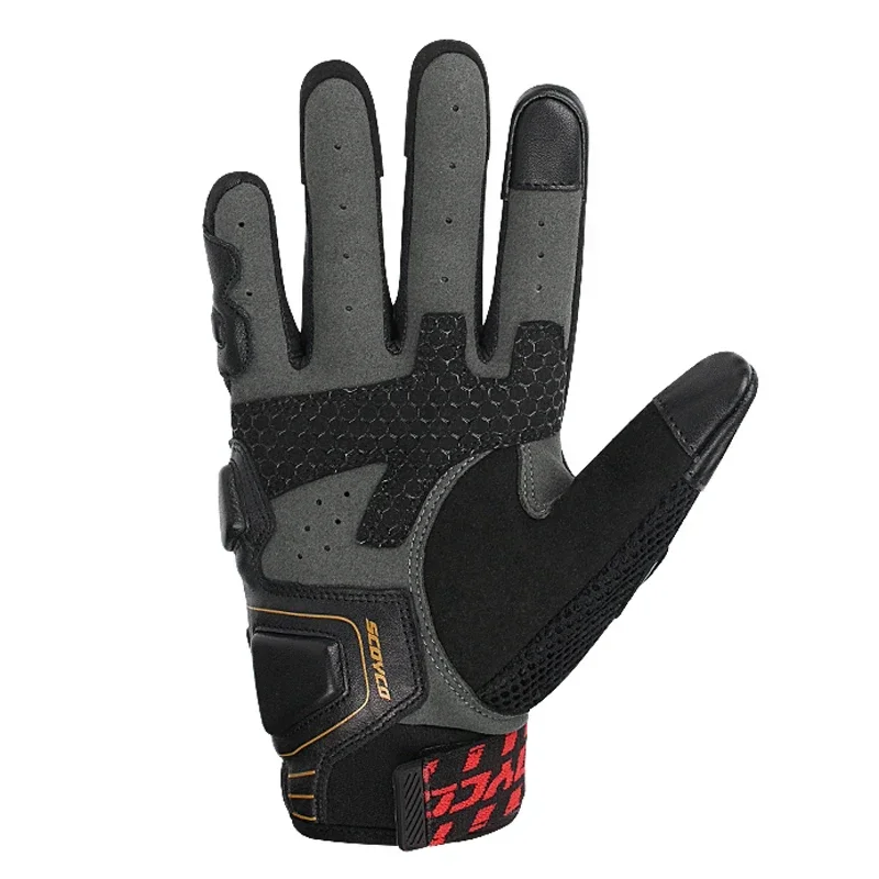 SCOYCO Motorcycle Gloves Breathable Wearable Leather Moto Racing Riding Motorbike Gloves Carbon Fibre Motocross Glove Men MC109