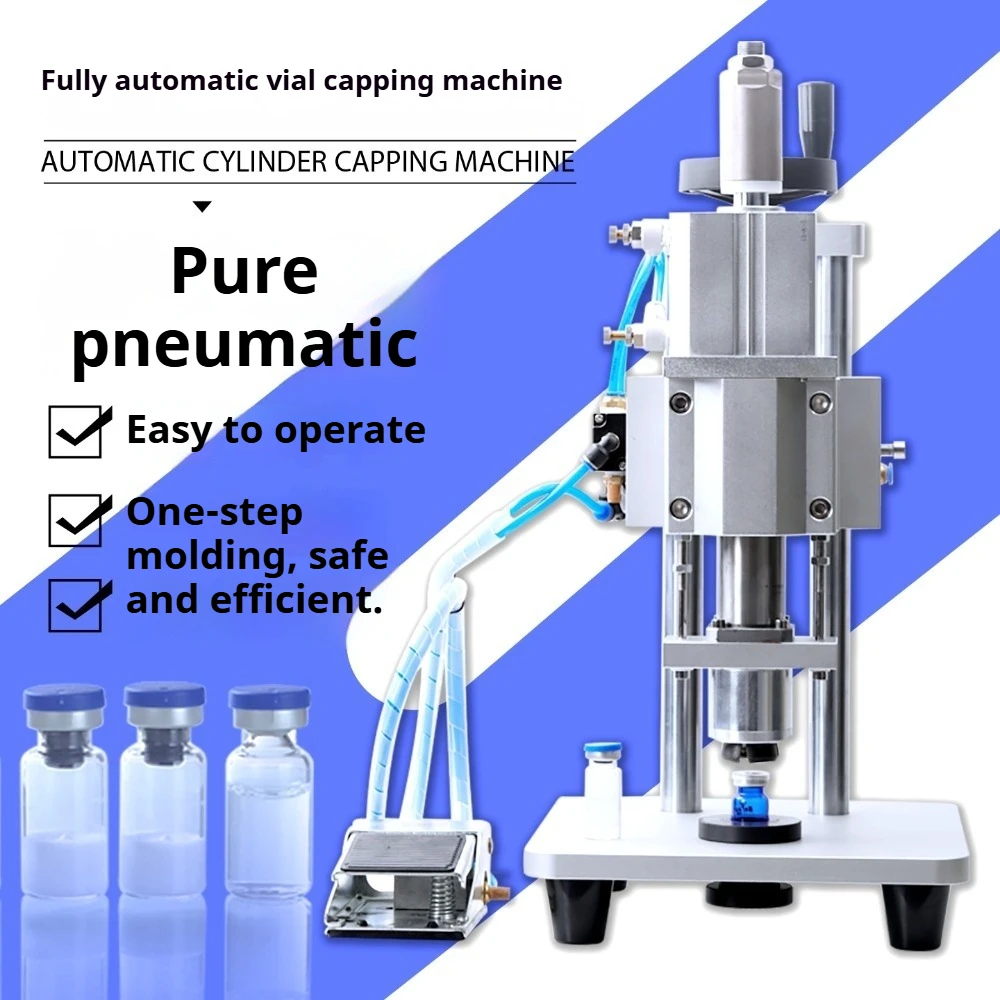 Pneumatic Vial Capping Machine 13/15/20mm, Ampoule Crimper Sealer for Aluminum Plastic Cap, Glass Bottle Capper for Lab