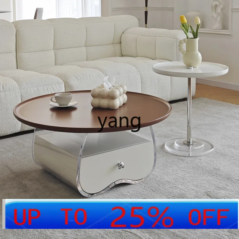 

LMM living room home acrylic creative French retro round small apartment