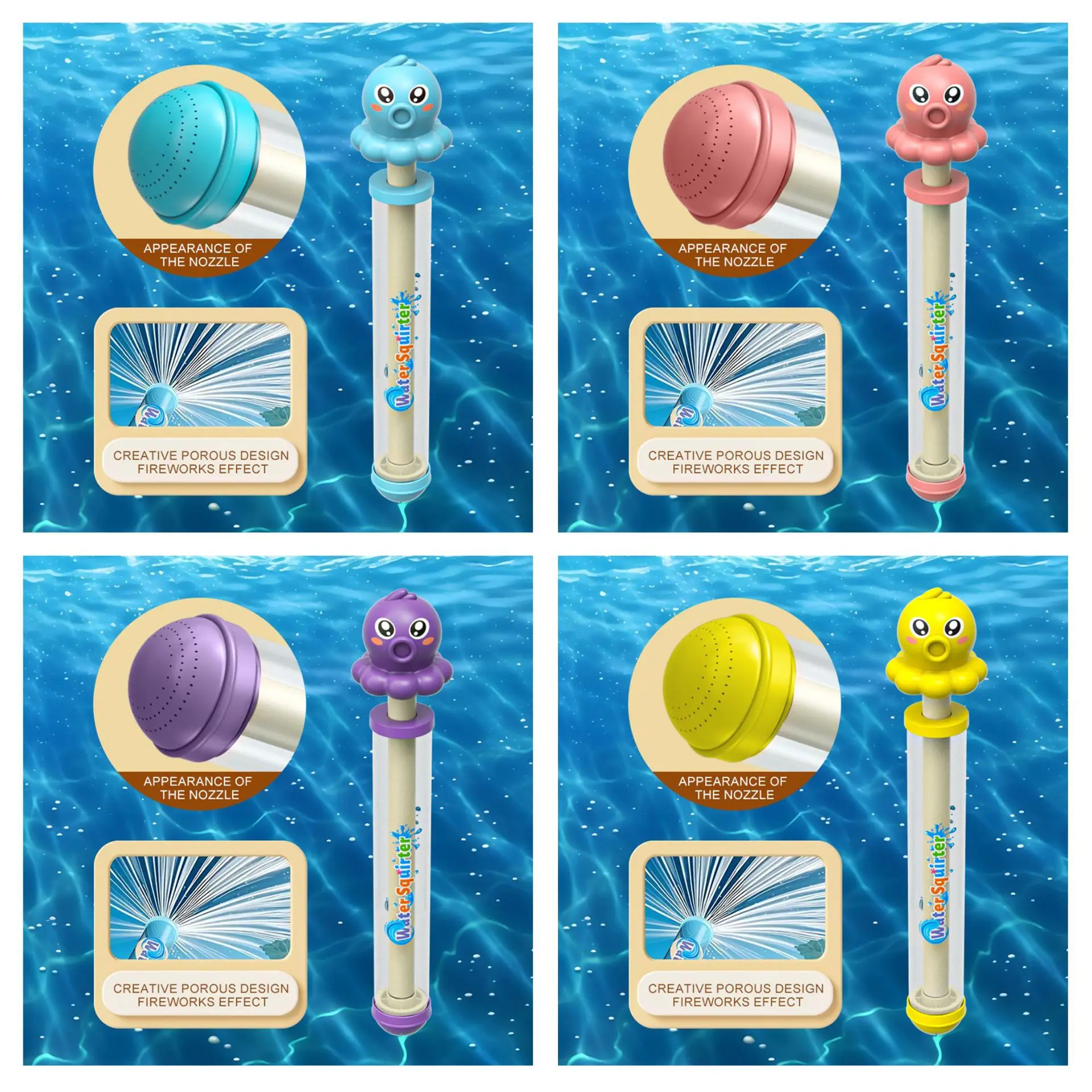 Mehrere Teile von Kinder-Feuerwerks-Wasserpistolen-Spielzeugen, Wasser mit ausziehbarer Wasserkanone und Wasserpistole mit großem Fassungsvermögen, verschiedene Farben, feuerwerksförmige, ausziehbare Feuerwerks-Wasserpistole, geeignet für Jungen und Mädchen, Strand-Wasserspielzeug, geeignet für den Sommer, geeignet