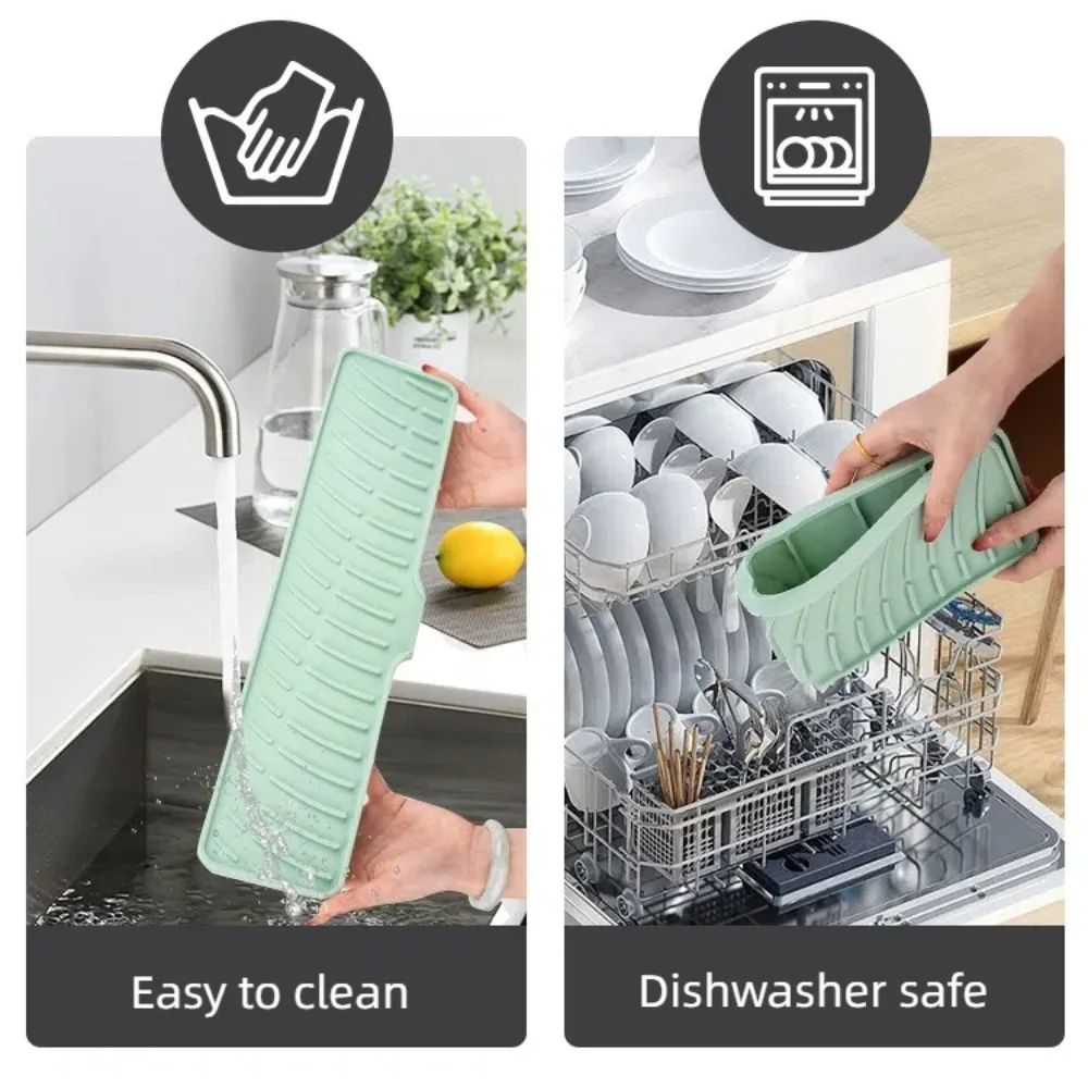 سيليكون صنبور سبلاش وسادة المطبخ طوي الصرف حصيرة متعددة الأغراض المرحاض الصابون تخزين المنحدر تصميم للصرف السريع