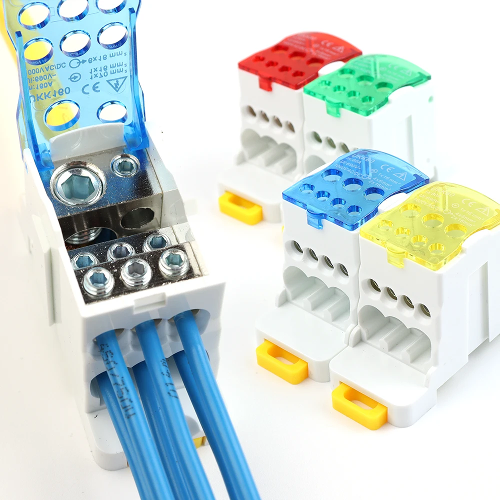 Din Rail Terminal Block UKK Series 160A/80A/125A Distribution Box One In Several Out Power Wire Electrical Connector Junction