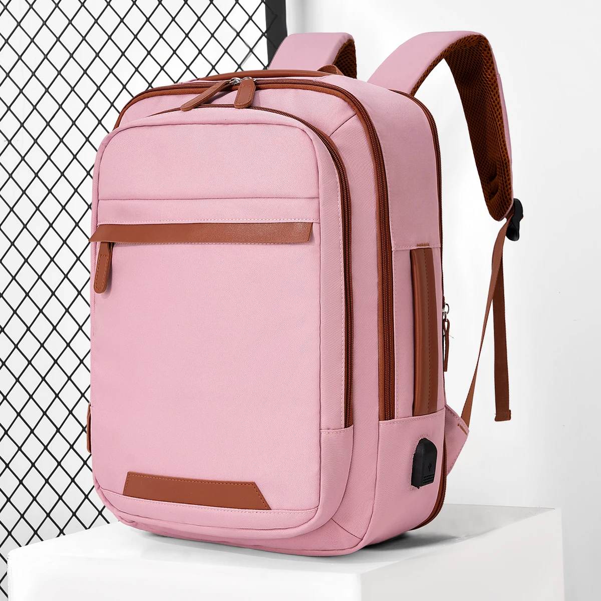 Hochwertiger wiederaufladbarer USB-Rucksack für Herren, wasserdichte Tasche, großer Laptop-Rucksack, Unisex, Schultasche, Jugendrucksack – Detail 14