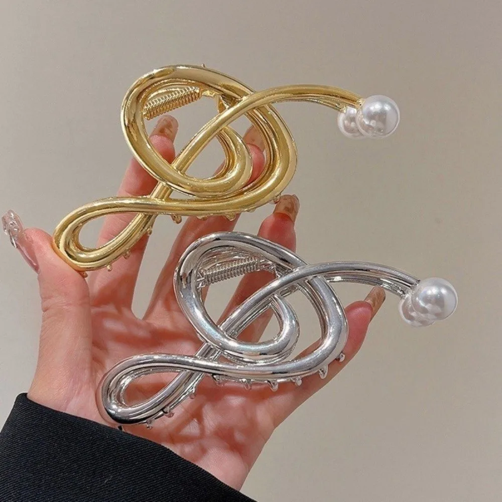 

New Musical Note Shape​​ Hair Claw ​​Faux Pearl ​​Non-Slip Hair Accessories Elegant Hairpins Women