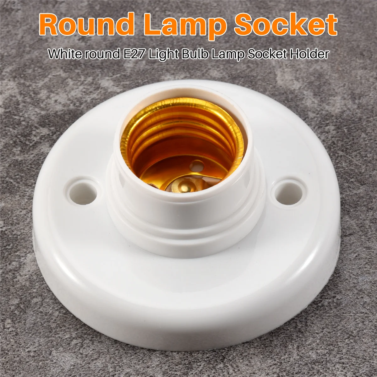 Round Plastic Base Parafuso Lâmpada, Suporte do soquete da lâmpada, branco, E27