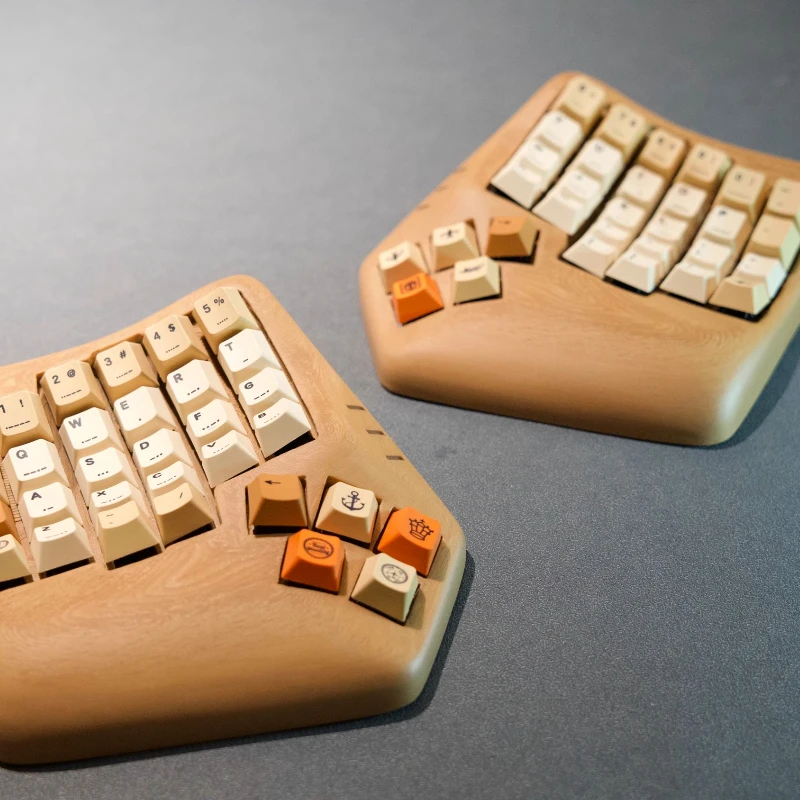 Split Keyboard Ergonomic 3D Printing PLA Material Dual-mode Support Custom Key Positions Cherry Red Switch Mechanical Keyboard