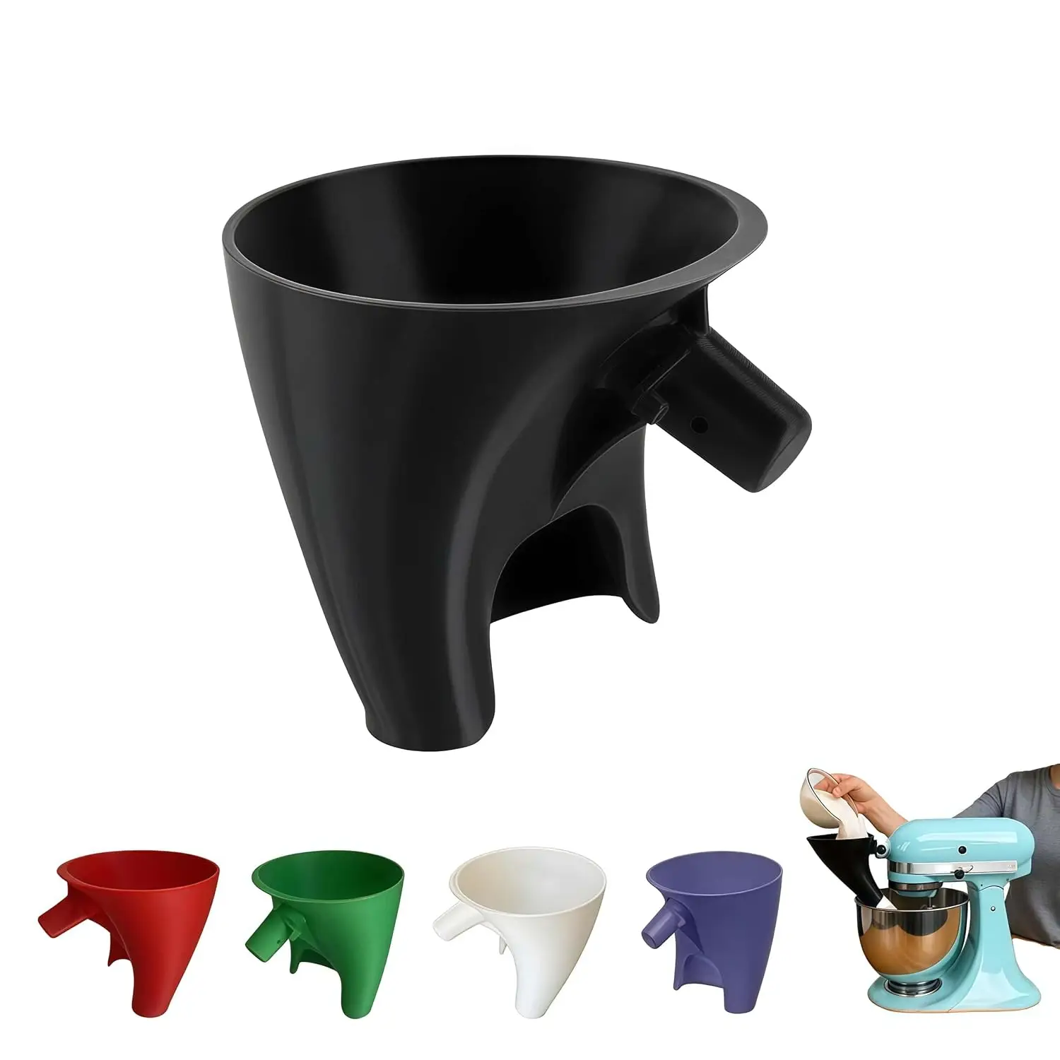 Flour Funne Mixer for Kitchen Aid Mixer 5 Qt Anti-Splash Attachment for Tilt-Head Stand Mixer 5 Dishwasher Safe  Baking Tool